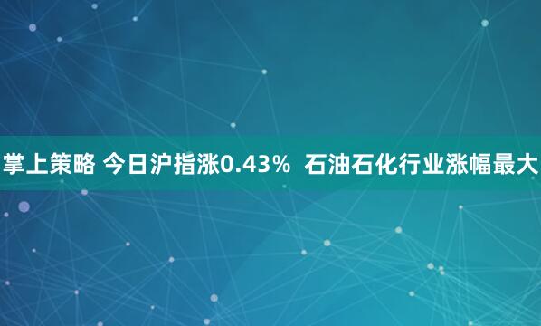 掌上策略 今日沪指涨0.43%  石油石化行业涨幅最大